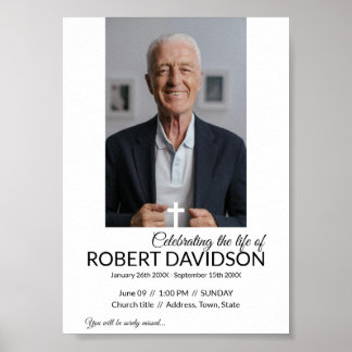 Digital Funeral Announcement Instant Download Poster