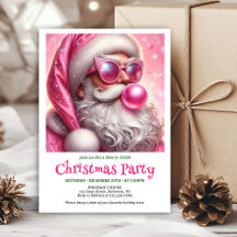 Digital Funny Santa Sunglasses Christmas Invites
