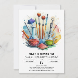 Digital Fusion Discovery Scientist Birthday Invitation