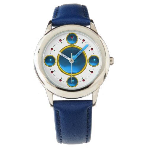 DIGITAL GEM STONE  gold blue sapphire Watch