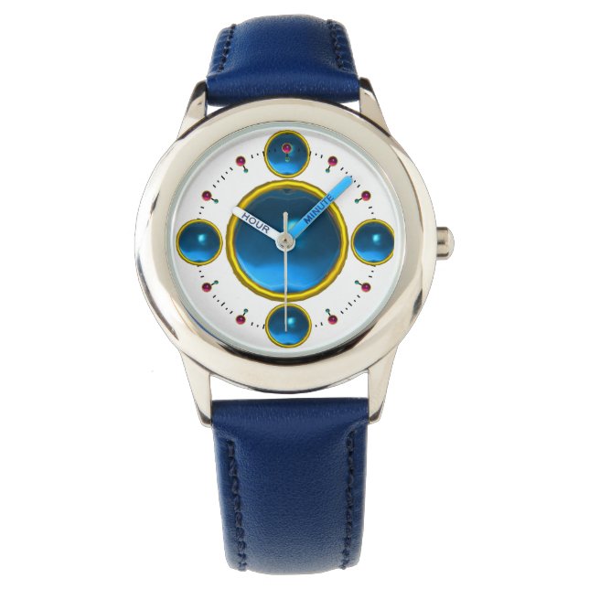 DIGITAL GEM STONE  gold blue sapphire Watch (Front)