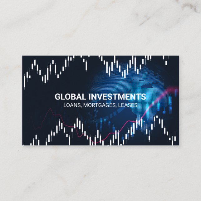 Digital Globe | International | Stocks Finance Business Card (Front)
