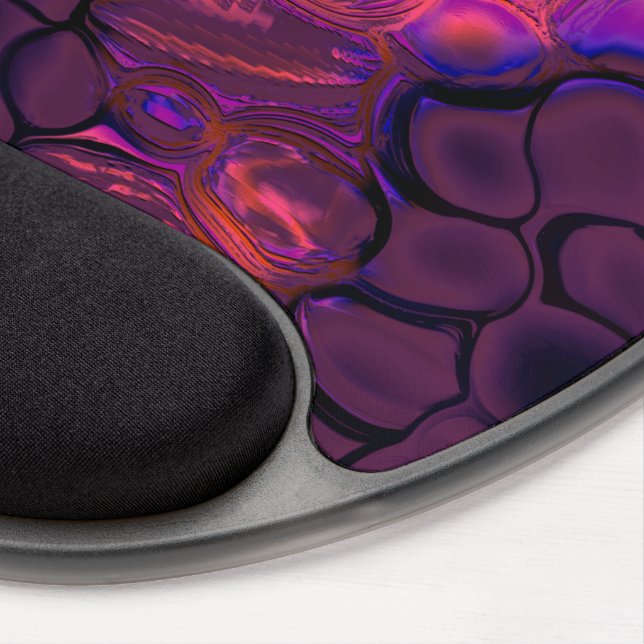 Digital gothic rounded pieces in burnt pink wine   gel mouse pad (Right Side)