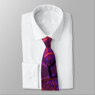 Digital gothic rounded pieces in burnt pink wine neck tie