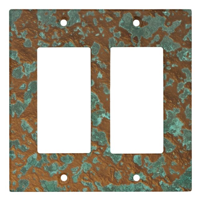 Digital Graphic Oxidized Copper Patina Texture Light Switch Cover (Front)