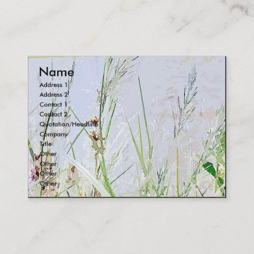 Customizable Digital Grasses Profile Card Business Card