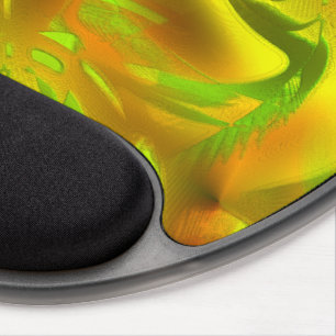 Digital green orange peel on yellow rough texture gel mouse pad