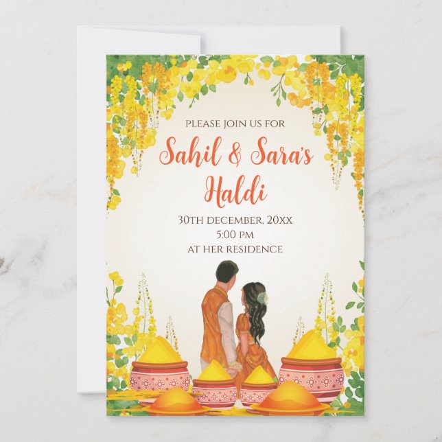 Digital Haldi ceremony invite & Pithi invitations (Front)