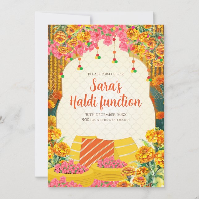 Digital Haldi invitations Haldi invites, Mayoun (Front)