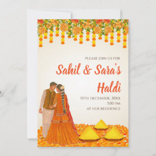 Digital Haldi invites & Wedding Haldi invitations