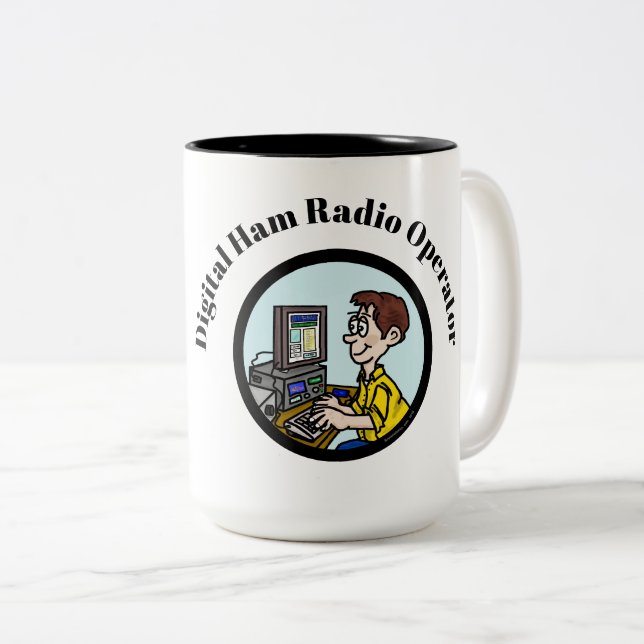 Digital Ham Radio Operator Mug (Front Right)