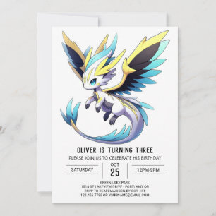 Digital Happy Dragon Birthday Invitation