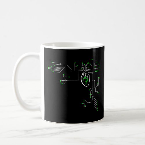Digital Heart Computer Chip Circuit Electronics Ge Coffee Mug