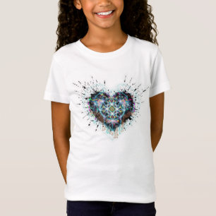 Digital Heart Sacred Geometry Heart Design T-Shirt