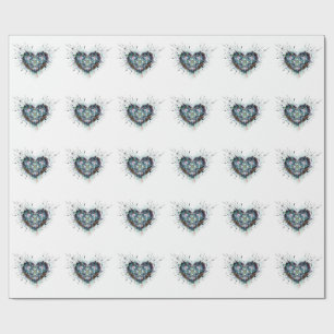 Digital Heart Sacred Geometry Heart Design Wrapping Paper