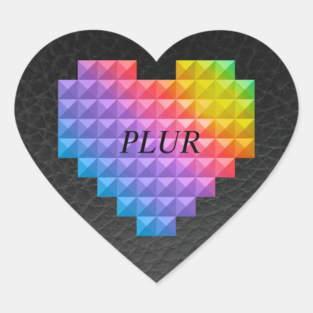 digital hearts leather background heart sticker (Front)