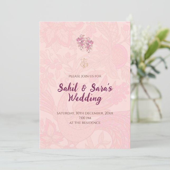 Digital Hindu invitation Indian Wedding invitation (Standing Front)