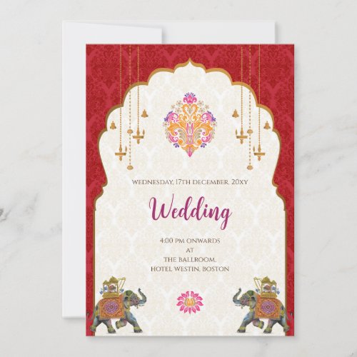 Digital Hindu wedding invitation Indian wedding