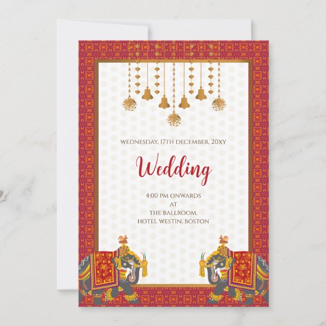 Digital Hindu wedding invitation Indian wedding (Front)