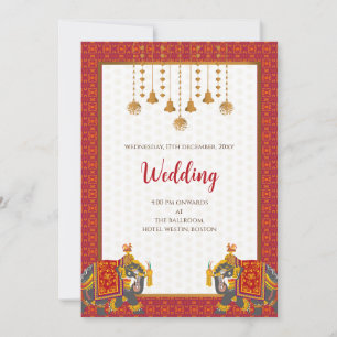 Digital Hindu wedding invitation Indian wedding