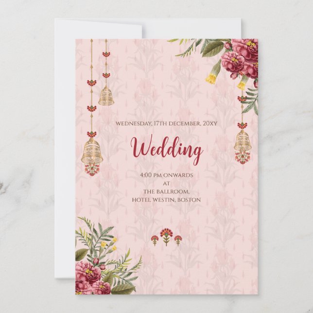 Digital Hindu wedding invitation Indian wedding (Front)