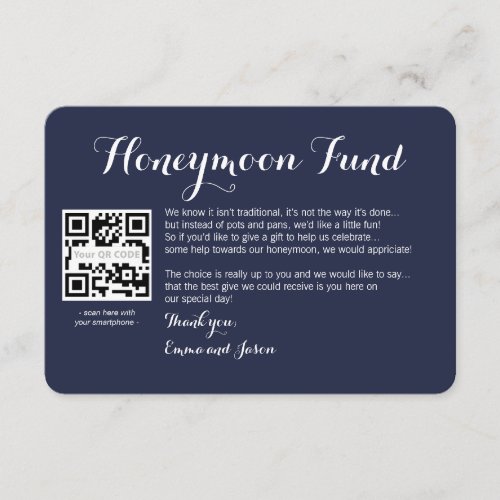 Digital Honeymoon fund request wedding Enclosure Card