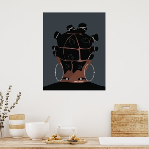 Digital illustration Black woman hair artwork Poster