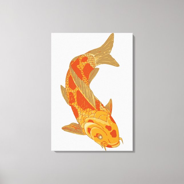 Digital illustration of Koi Carp Canvas Print (Front)