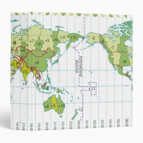 Digital illustration of world map showing time binder