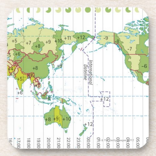 Digital illustration of world map showing time coaster