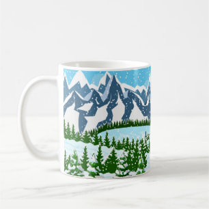 Digital illustration with the inscription coffee t mug