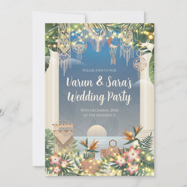 Digital Indian Cocktail Party invitation Indian (Front)