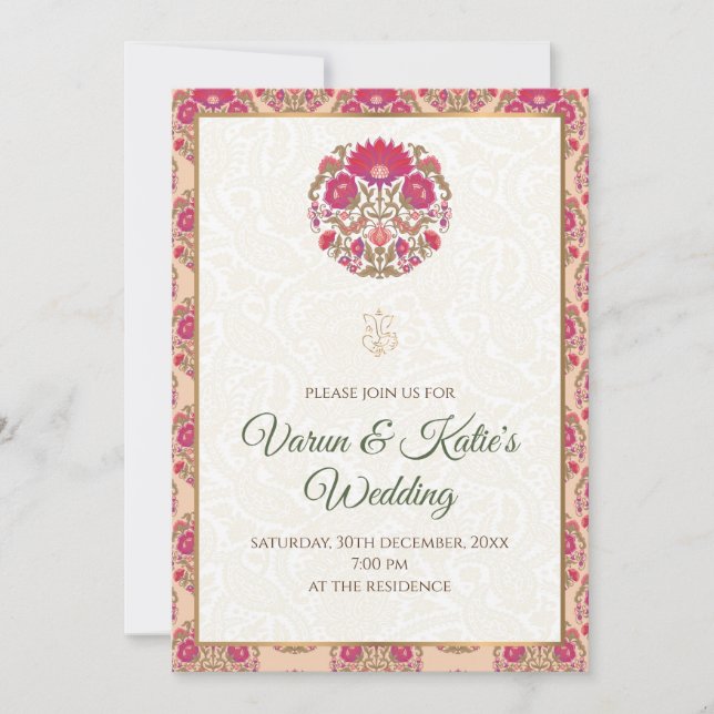Digital Indian Wedding invitation & Hindu Wedding  (Front)