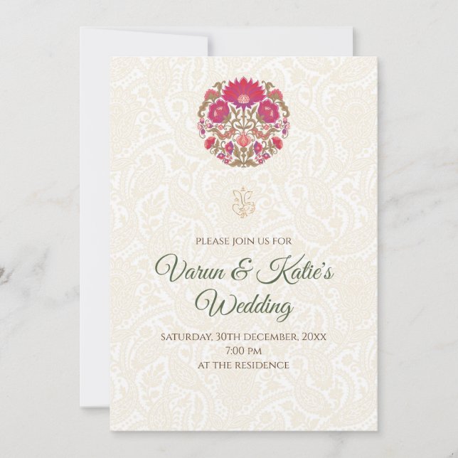 Digital Indian Wedding invite & Indian invitations (Front)