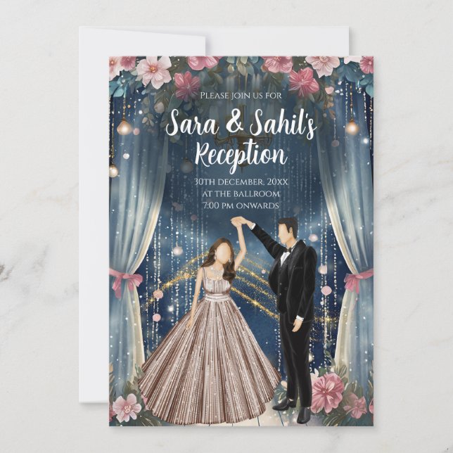 Digital Indian Wedding Reception invites (Front)