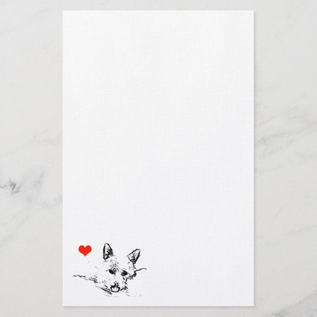 Digital Ink Drawing of a Westie Dog, Stationary Stationery (Front)