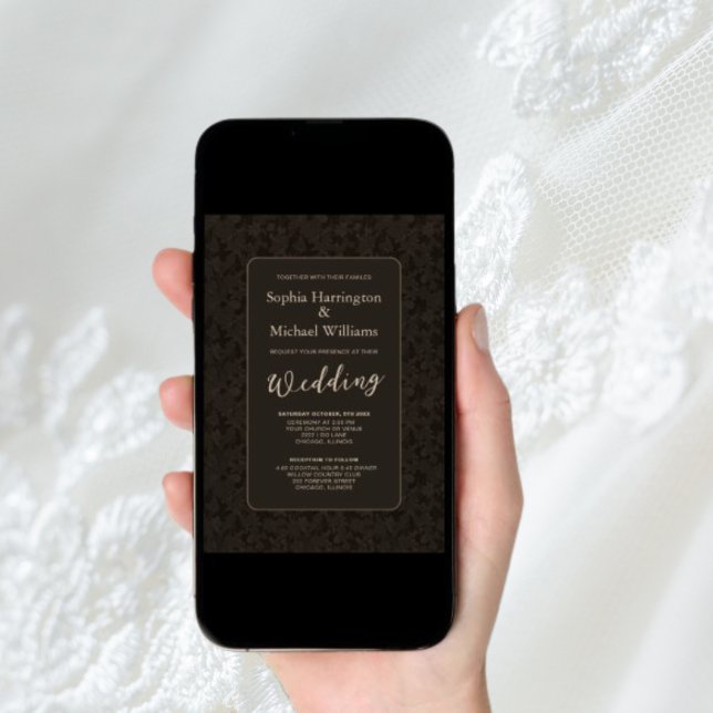 Digital Invitation Modern Vintage Wedding QR Code  (Creator Uploaded)