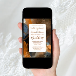 Digital Invite Boho Wedding Invitation QR Code