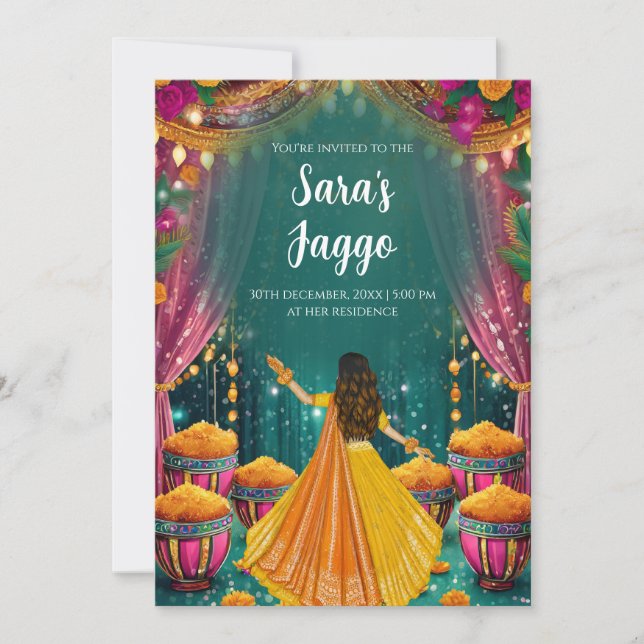 Digital Jaggo invitations Jago invites (Front)