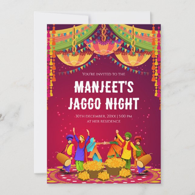 Digital Jaggo invites Jago invitation, Jago invite (Front)