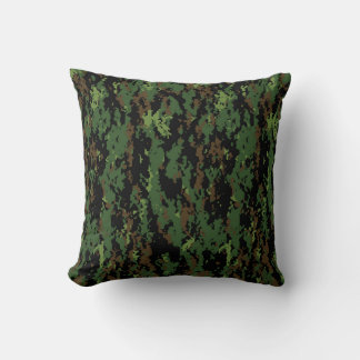 Digital Jungle Camouflage Pattern Throw Pillow