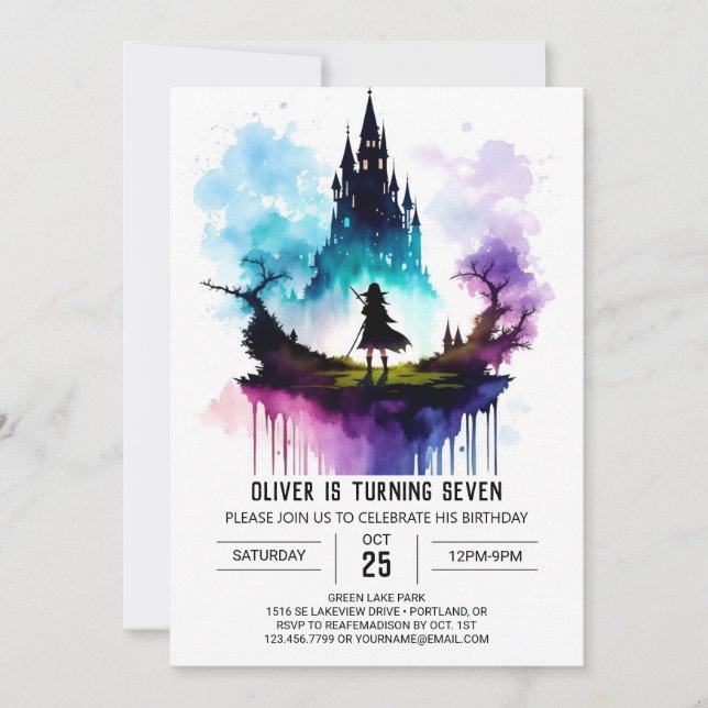 Digital Kids Wizard Birthday Invitation (Front)