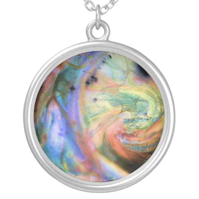 DIgital Lamwork Abstract Astral Glass Necklace (Front)