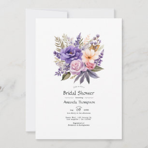 Digital Lavender Floral Bridal Shower Invitation
