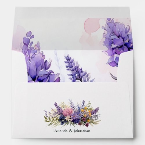 Digital Lavender Floral  Envelope