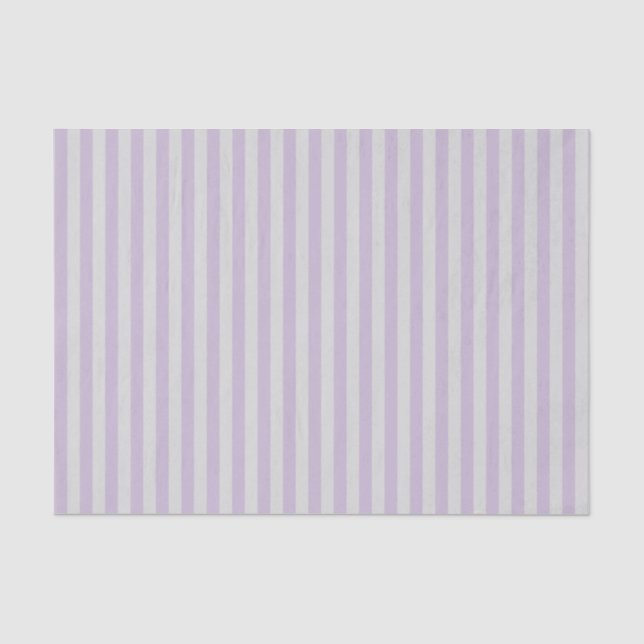 Digital Lavender Lilac Purple and Gray Stripes Tissue Paper (Front)
