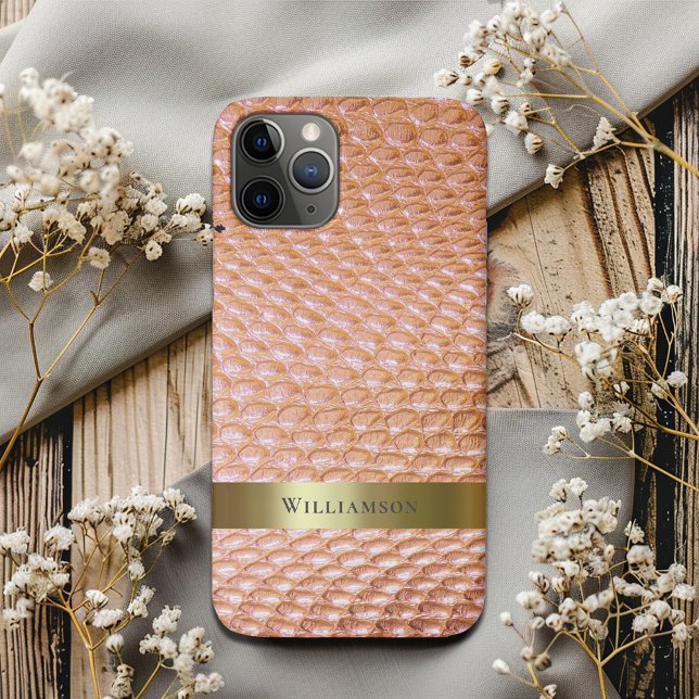 Digital Leather Copper Snakeskin Gold Metal Case-Mate iPhone Case (Creator Uploaded)