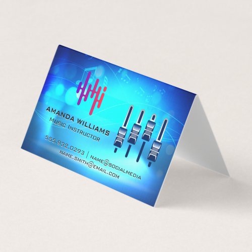 Digital Logo  Mixer  Music Background Business Card
