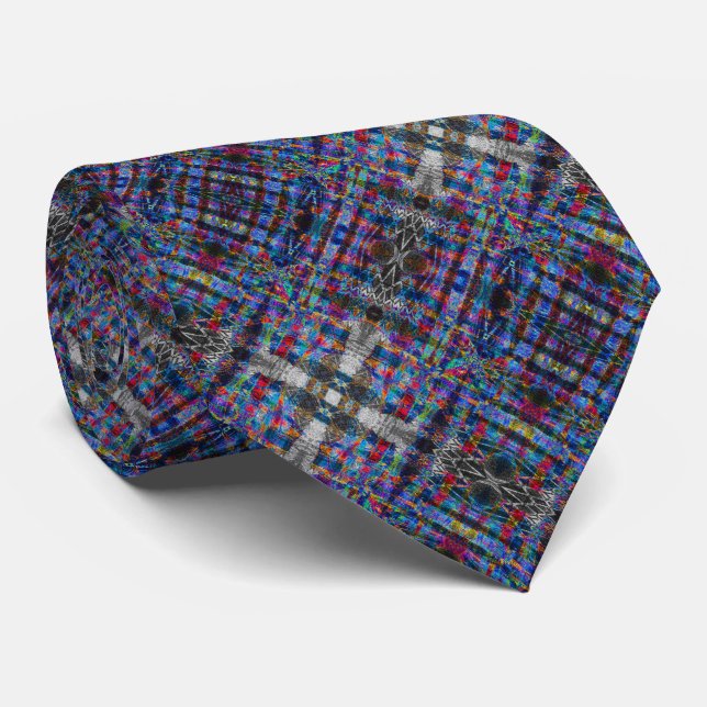 Digital Loom Micro Weave - Deep Indigo Spectrum Neck Tie (Rolled)