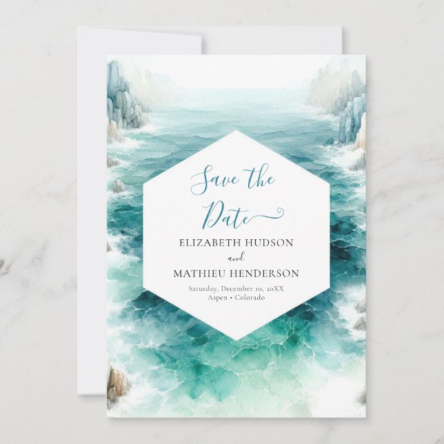 Digital Lovely Nautical Wedding Save The Date (Front)